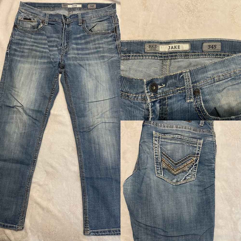 BKE Jake Faded Blue Denim Jeans